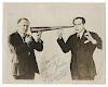 Joseph Dunninger and Harry Houdini Spirit Trumpet Signed Photo.