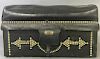 Black Leather Trunk with Brass Studs