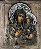 Silver Russian Icon of the Madonna and Child