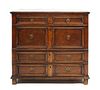 Jacobean Style Blanket Chest, Height 34 1/4 x width 37 1/4 x depth 22 3/8 inches.