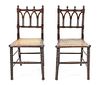 A Pair of Victorian Mahogany Side Chairs, Height 34 x width 16 1/4 x depth 15 3/4 inches.