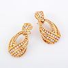 Pair of 14K Yellow Gold & Diamond Estate Earrings