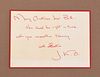 Jacqueline Kennedy Onassis Signed Note Card & Book