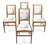 A Set of Four Fruitwood Side Chairs, Height 35 x width 17 x depth 15 inches.
