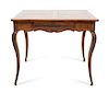 A French Provincial Style Oak Desk, Height 29 1/8 x width 35 1/2 x depth 27 1/2 inches.