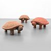3 Large Terracotta Garden Turtles
