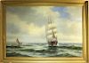 Signed Edward Moran Clipper Ship O/C Painting