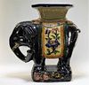 Chinese Pottery Elephant Form Garden Seat Stand