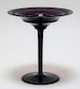 Moser Secessionist Gilt Amethyst Art Glass Compote