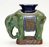 Chinese Pottery Elephant Form Garden Seat Stand