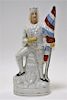 Staffordshire Pottery Figure Group of a Knight