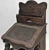 19C. Anglo Indian Carved Davenport Writing Desk
