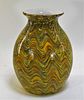 Unusual Pulled Caned Design Case Art Glass Vase