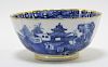Chinese Export Blue & White Scenic Fitzhugh Bowl