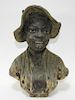 Aft. Guillemin Black Americana Spelter Figure Bust