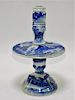 Chinese Kangxi Blue & White Porcelain Candlestick
