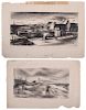 Two Lithographs of Coastal Scenes
