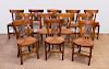 SET OF TWELVE ITALIAN NEOCLASSICAL FRUITWOOD AND PAINTED SIDE CHAIRS