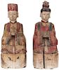 A PAIR OF CHINESE POLYCHROME DEITY SCULPTURES