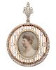 A DIAMOND-SET GOLD PORTRAIT PENDANT, WORKMASTER MICHAEL PERKHIN, ST.PETERSBURG, BEFORE 1899