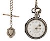 STERLING SILVER POCKET WATCH WITH KEY ON CHAIN