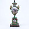 Large French Sevres Style Hand Painted Napoleonic Porcelain Urn as Lamp