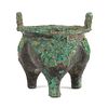 * A Bronze Food Vessel, Li Ding Height 6 inches.