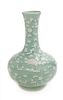 A Slip-Decorated Celadon Ground Porcelain Vase Height 17 inches.