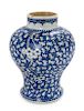 A Chinese Export Blue and White Porcelain Jar Height 14 inches.