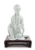 * A Blanc-de-Chine Porcelain Figure of Guanyin Height 8 1/2 inches.