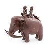* An Indian Bronze Figural Group of Elephant and Riders Height 14 inches.