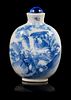 A Blue and White Porcelain Snuff Bottle Height 2 3/4 inches.