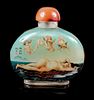 A Reverse Painted Glass Snuff Bottle Height 4 5/8 inches.