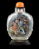 * An Inside Painted Glass Snuff Bottle Height 2 7/8 inches.