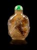 * A Carved Cameo Agate Snuff Bottle Height 2 3/16 inches.