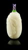 A Mottled White Jade Snuff Bottle Height 3 1/4 inches.