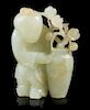 * A Carved Celadon Jade Figure of a Boy Height 2 3/4 inches.