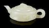 A White Jade Teapot Length 4 3/4 inches.