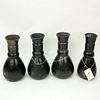 Collection of Four (4) Mexican Blackware Pottery Vases