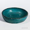 Turquoise-glazed Stoneware Brush Washer