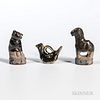 Three Miniature Black-glazed Stoneware Items