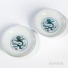 Pair of Small Wucai Enameled Dishes