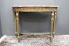 French Gilt Marble Top Console Table