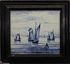 20th C. Painting on Porcelain, Sailboats