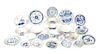 A Collection of Twenty-Four Blue and White Asian Porcelain Dishes, Diameter of largest 7 5/8 inches.