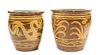 Two Asian Export Pottery Planters, Height 16 1/4 x diameter 16 1/4 inches.