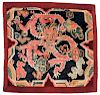 Antique Tibetan Facing Dragon Meditation Rug: 3'1'' x 2'11''
