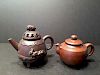 Pair  Fine Chinese Yixing Zisha Teapot, Marked by Yin Hui Qun, etc. 5 1/2" Wx 4 1/4" H