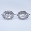 Pair of Antique Derby Silver Plate Co Footed Baskets