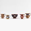 Collection of Five (5) Pieces Antique Copper Lusterware